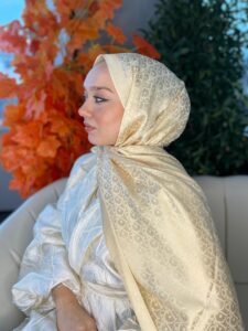 İthal Dior Pamuk Yün İpek Şal 49103 - Gold