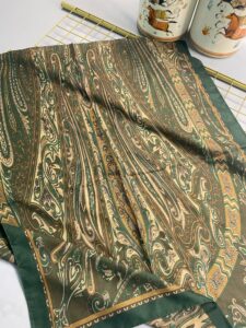 Etro Pamuk İpek Şal 52340 - Asker Yeşili