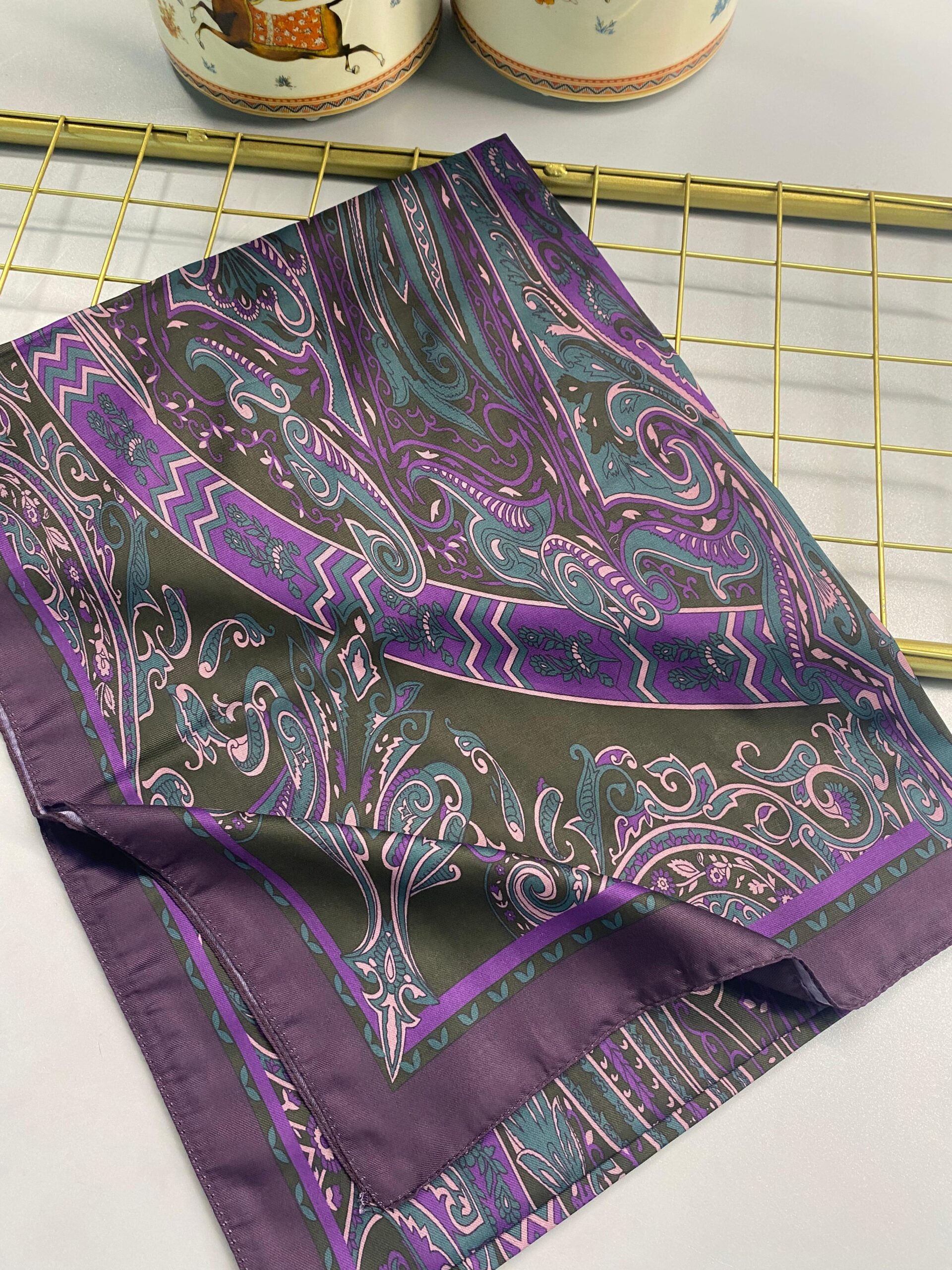 Etro Pamuk İpek Şal 52340 - Mürdüm - Görsel 3