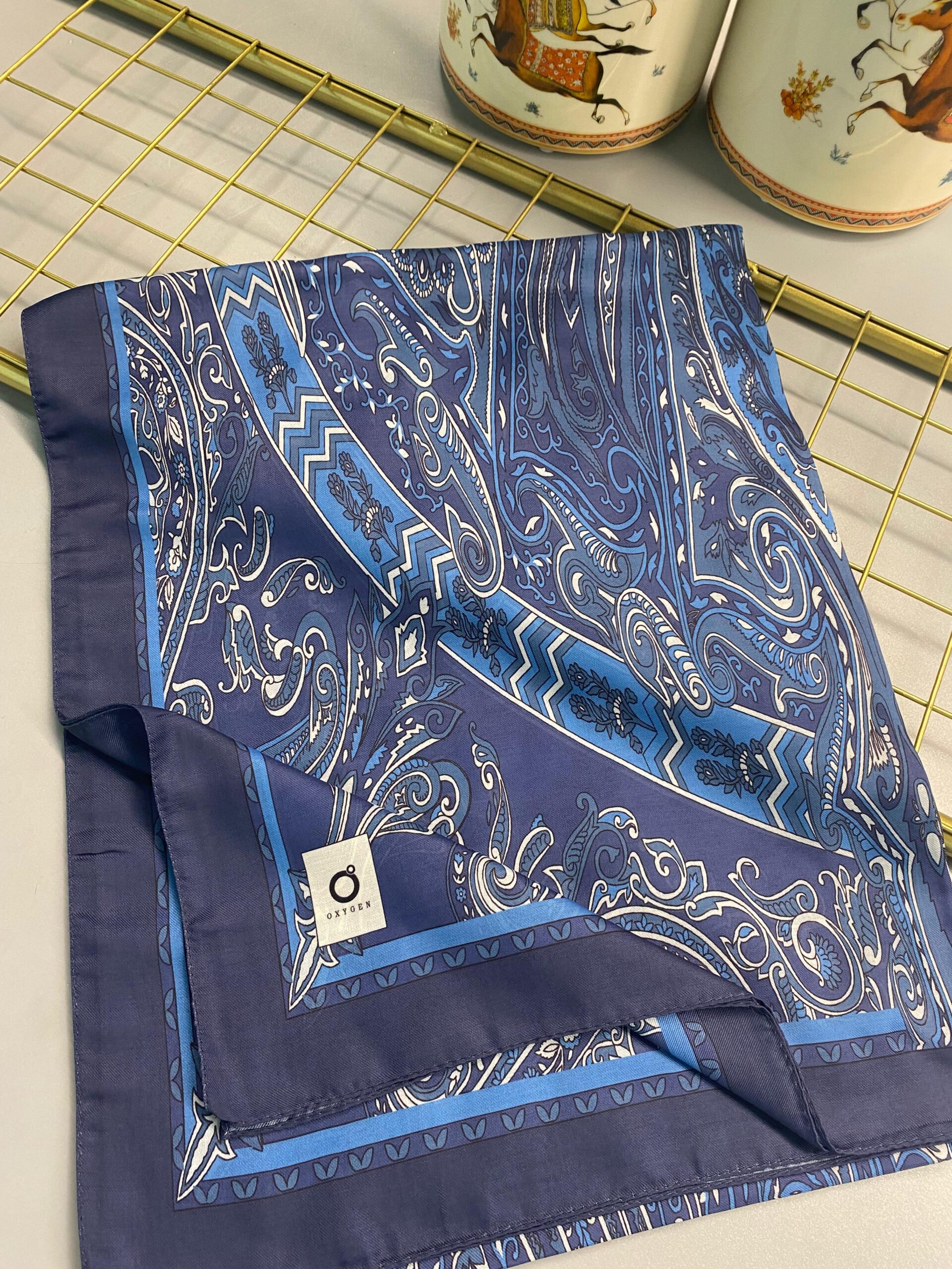 Etro Pamuk İpek Şal 52340 - Gece Mavisi - Görsel 2