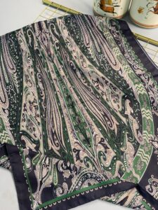 Etro Pamuk İpek Şal 52340 - Siyah-Zümrüt