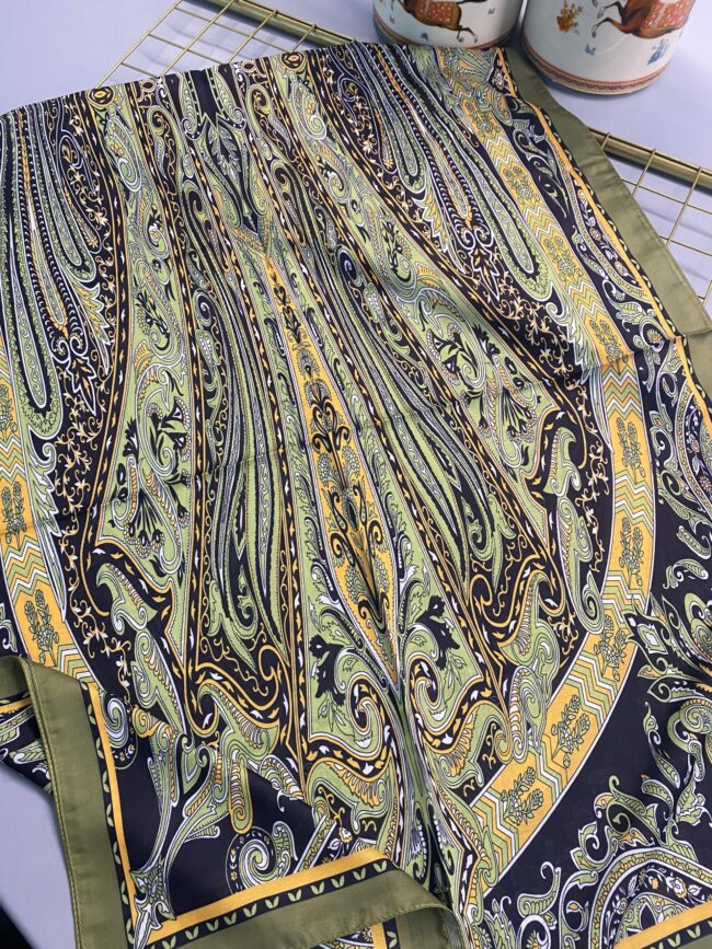 Etro Pamuk İpek Şal 52340 - Yağ Yeşili