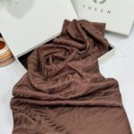 Zebra Desen Pamuk Jakar İpek Şal 23141 - Çikolata