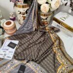 Fendi Çift Taraflı Vual İpek Şal 11143 - Mocha