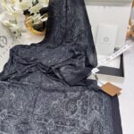 Touch İthal Etnik Desen Pamuk İpek Şal 63456 - Siyah