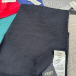 İTHAL A+ Fendi Yün İpek Çift Taraflı Marka Şal 87452 - Siyah