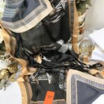 Hermes  İthal Çifttaraflı Vual İpek şal-19050 Kahve gold