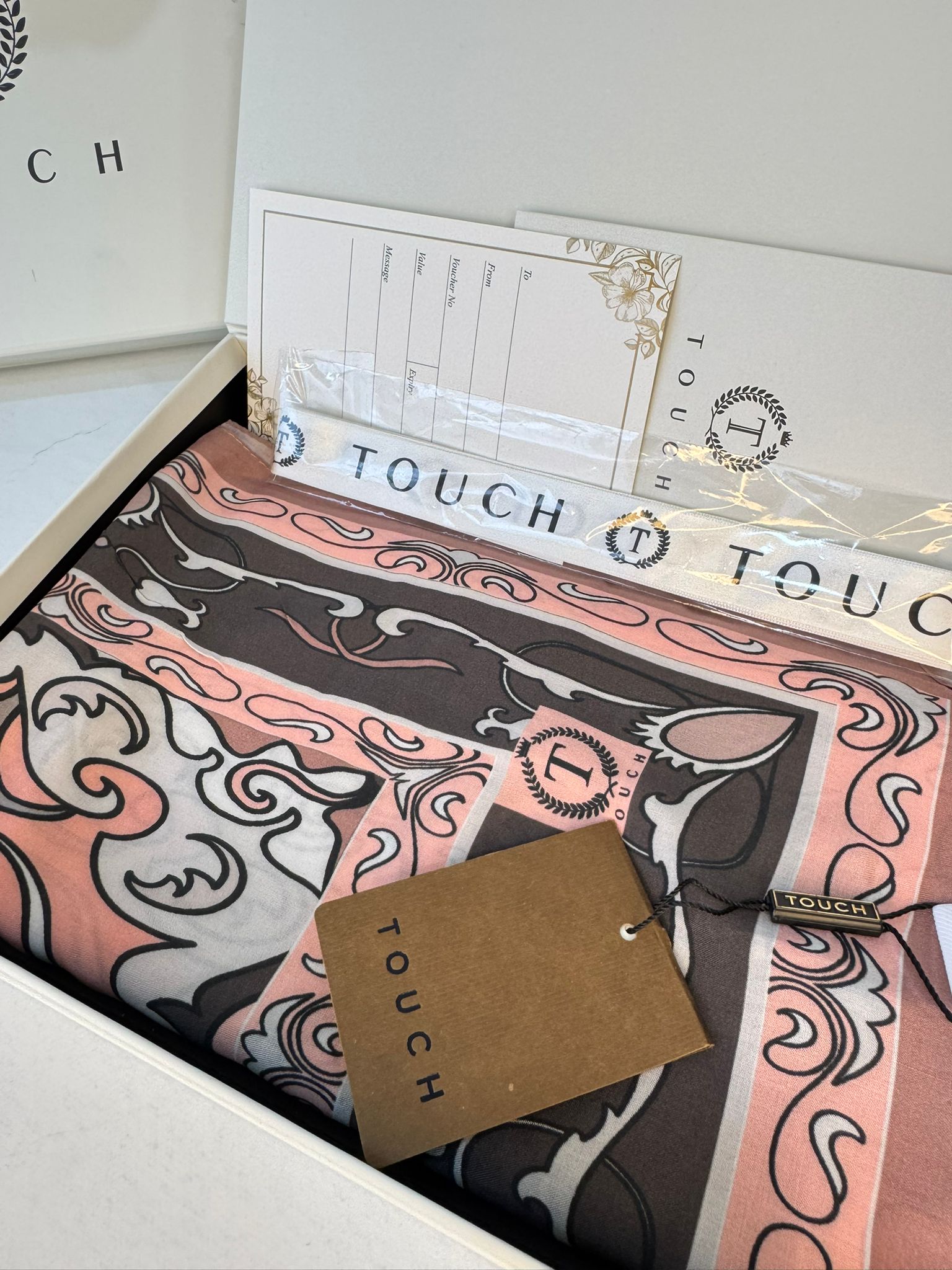 Touch İthal İberya Işığı Pamuk İpek Şal 63455 - Pudra - Görsel 3