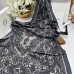 Touch İthal Etnik Desen Pamuk İpek Şal 63456 - Duman