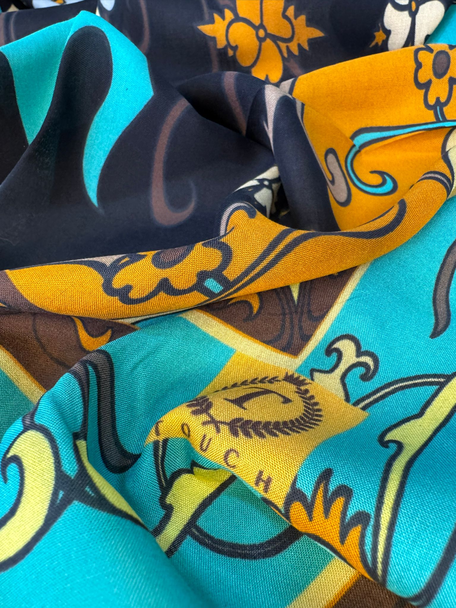 Touch İthal İberya Işığı Pamuk İpek Şal 63455 - Turkuaz - Görsel 2