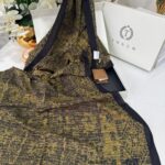 Touch İthal Etnik Desen Pamuk İpek Şal 63457 - Haki