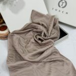 Zebra Desen Pamuk Jakar İpek Şal 23141 - Bej