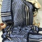 Burberry Çift Taraflı Vual İpek Şal -mavi siyah