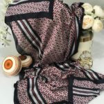 Burberry Çift Taraflı Vual İpek Şal -bordo siyah