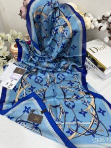 Lv Çift Taraflı İthal Vual İpel Şal 85631 - Mavi
