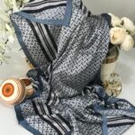 Burberry Çift Taraflı Vual İpek Şal -füme