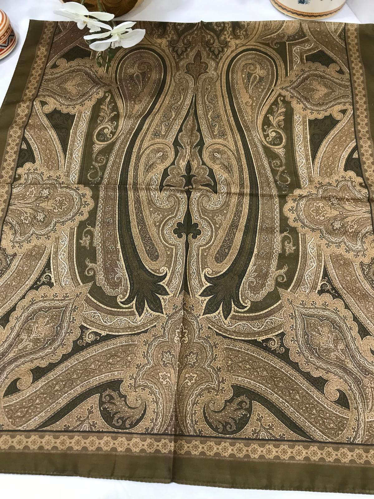 Etro Pamuk İpek Şal -987654 nil yeşili