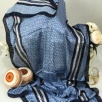 Burberry Çift Taraflı Vual İpek Şal-Bebe mavisi