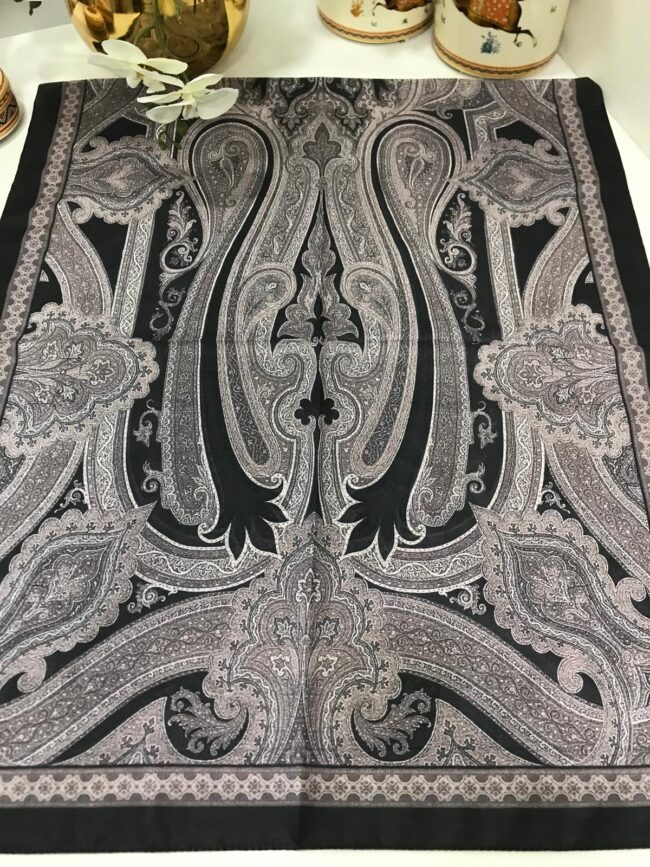 Etro Pamuk İpek Şal -987654 gri siyah