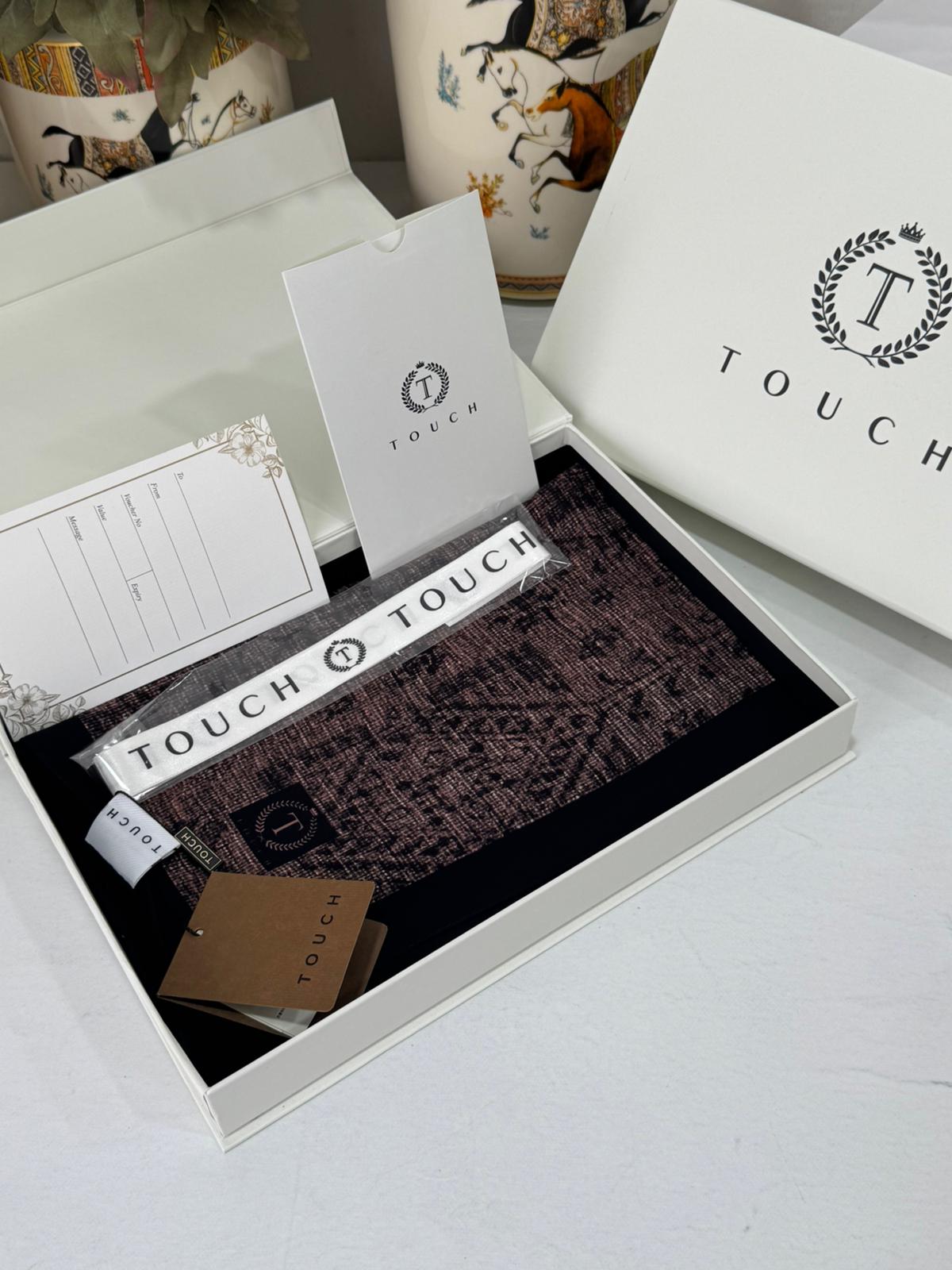 Touch İthal Etnik Desen Pamuk İpek Şal 63457 - Eflatun - Görsel 2