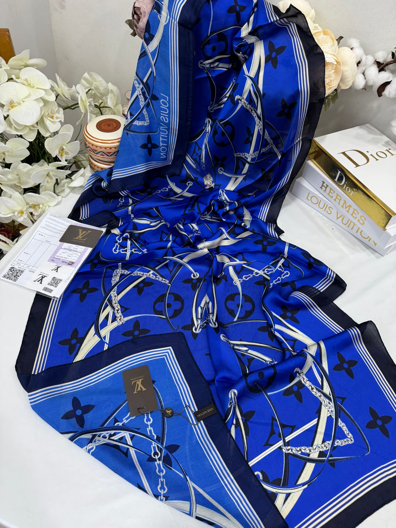 Lv Çift Taraflı İthal Vual İpel Şal 85631 - Saks