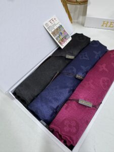 En Çok Satan 3'li Set LV Desen Pamuk Yün İpek Şal