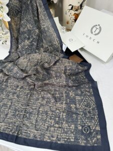 Touch İthal Etnik Desen Pamuk İpek Şal 63457 - Siyah Latte