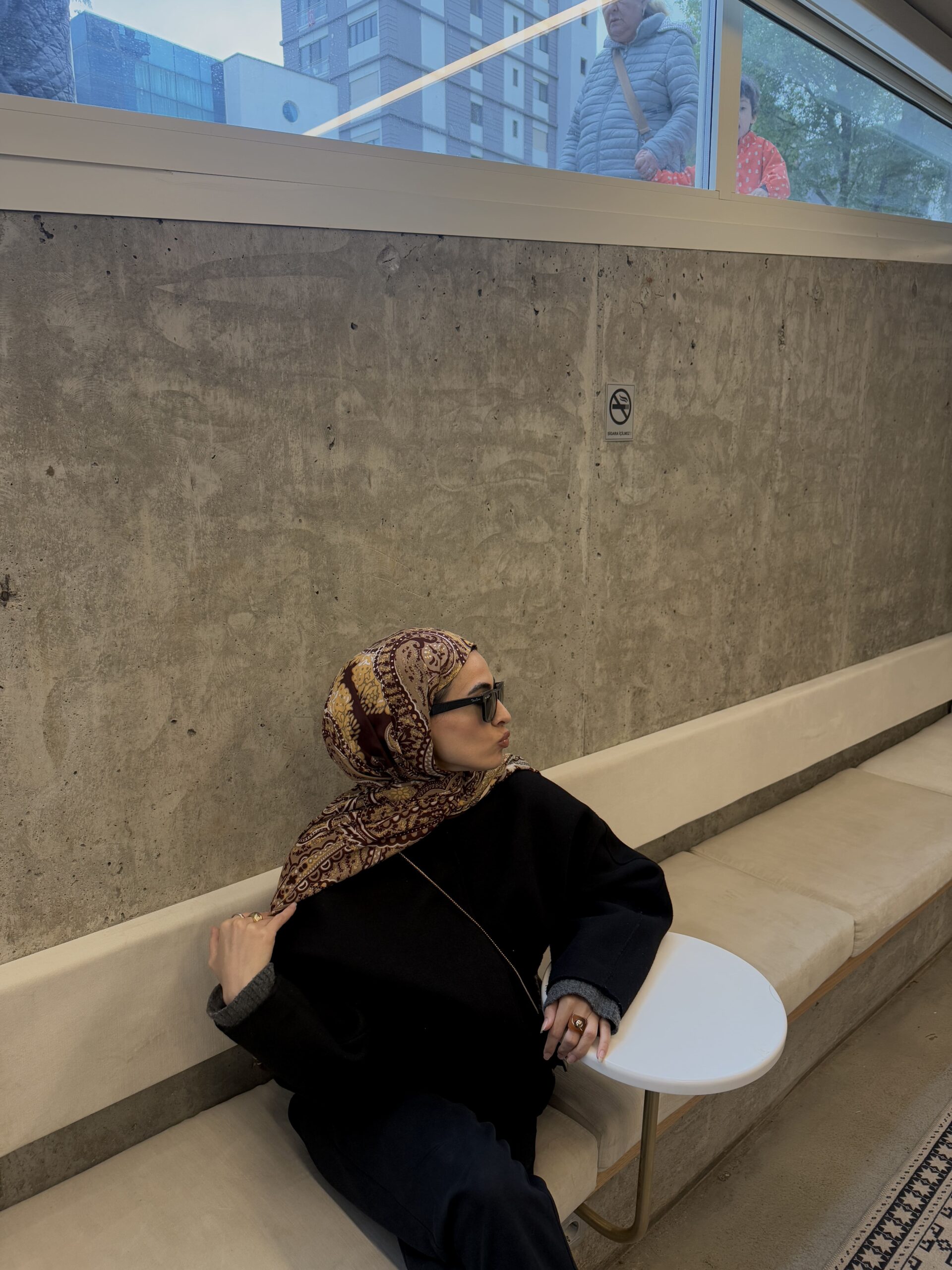 Touch İthal Etnik Desen Pamuk İpek Şal 63460- Bordo - Görsel 2