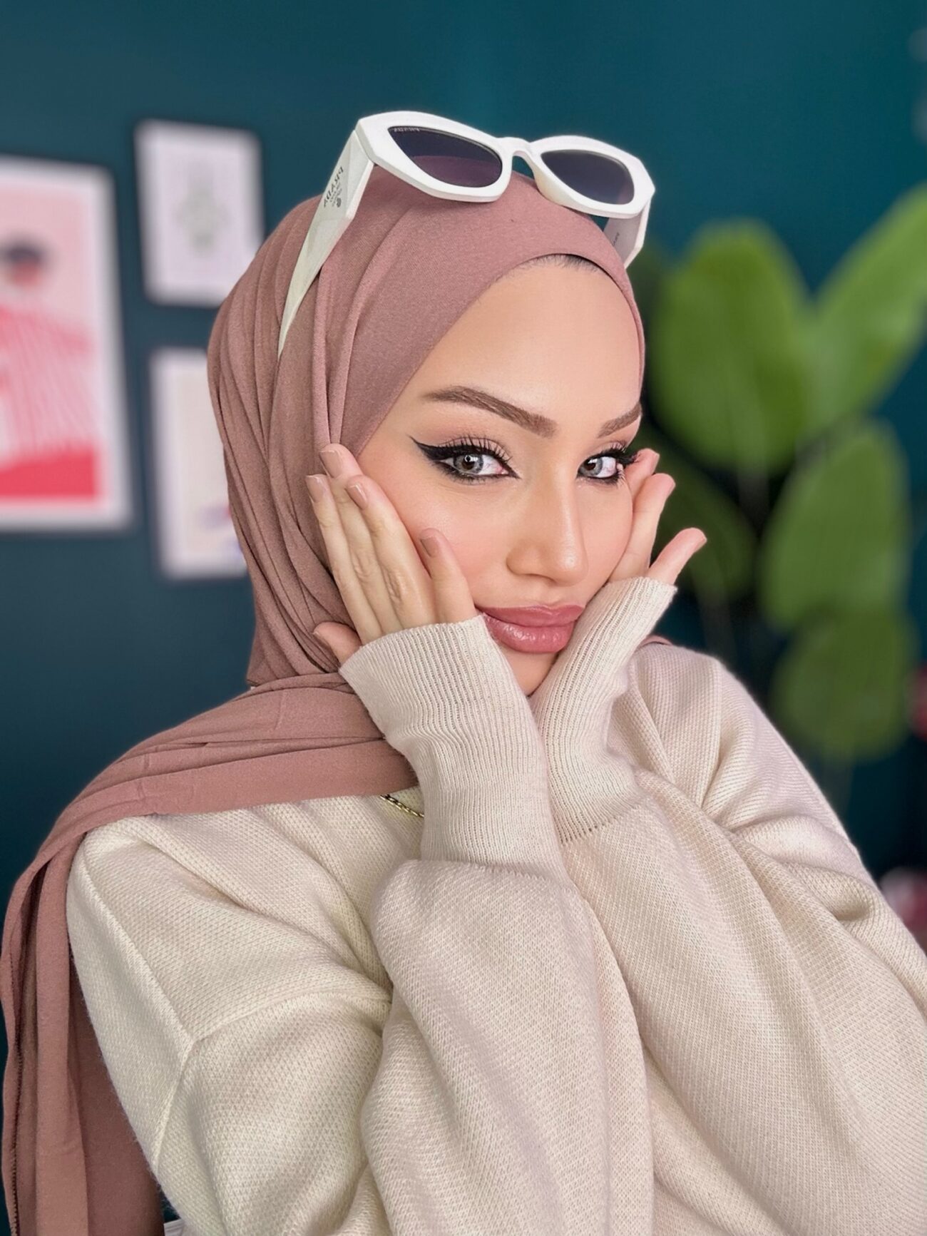 Organic Scarfs Tesettür Penye Şal Hijap Modeli - Vizon - Görsel 2