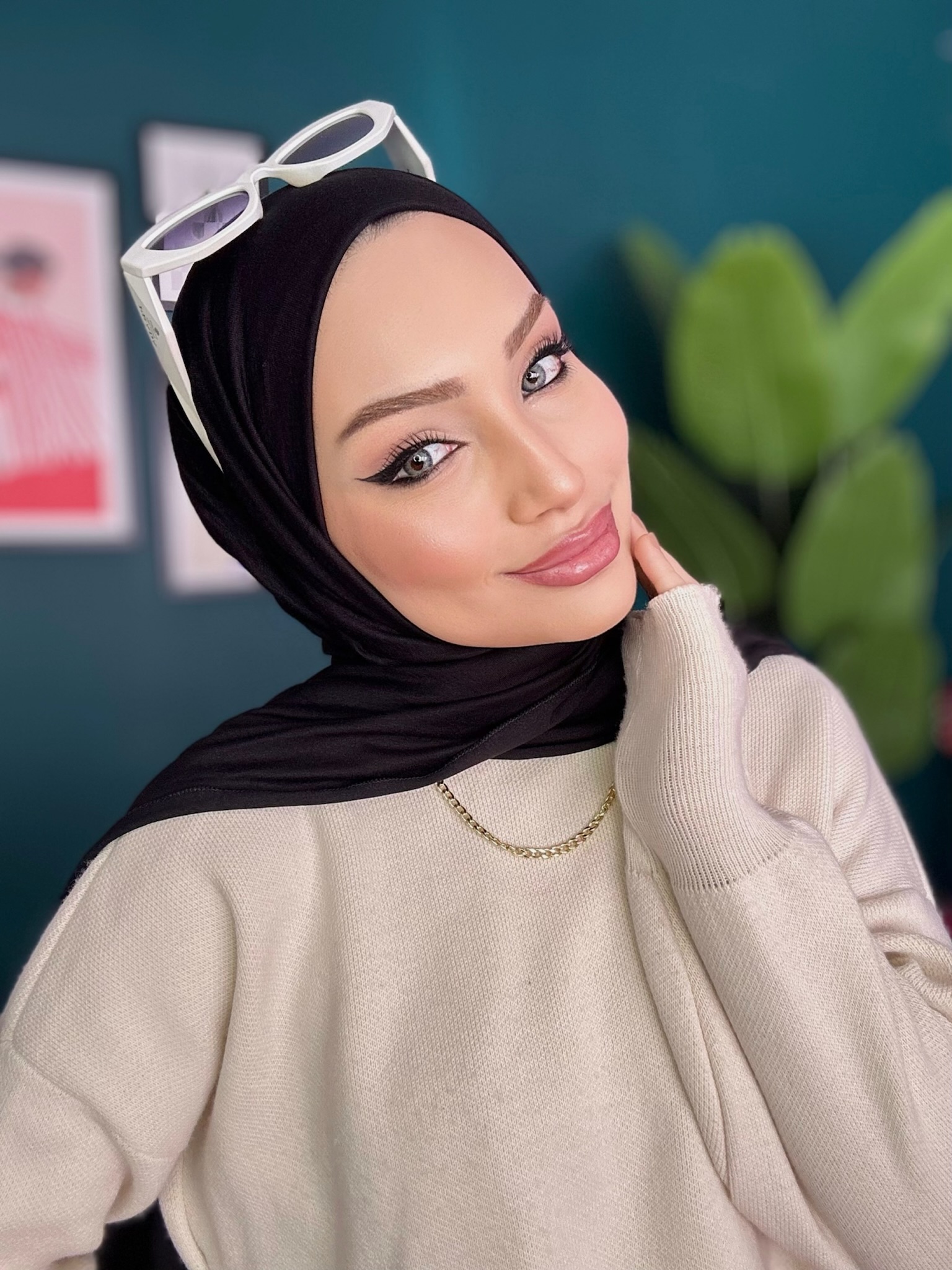 Organic Scarfs Tesettür Penye Şal Hijap Modeli - Siyah