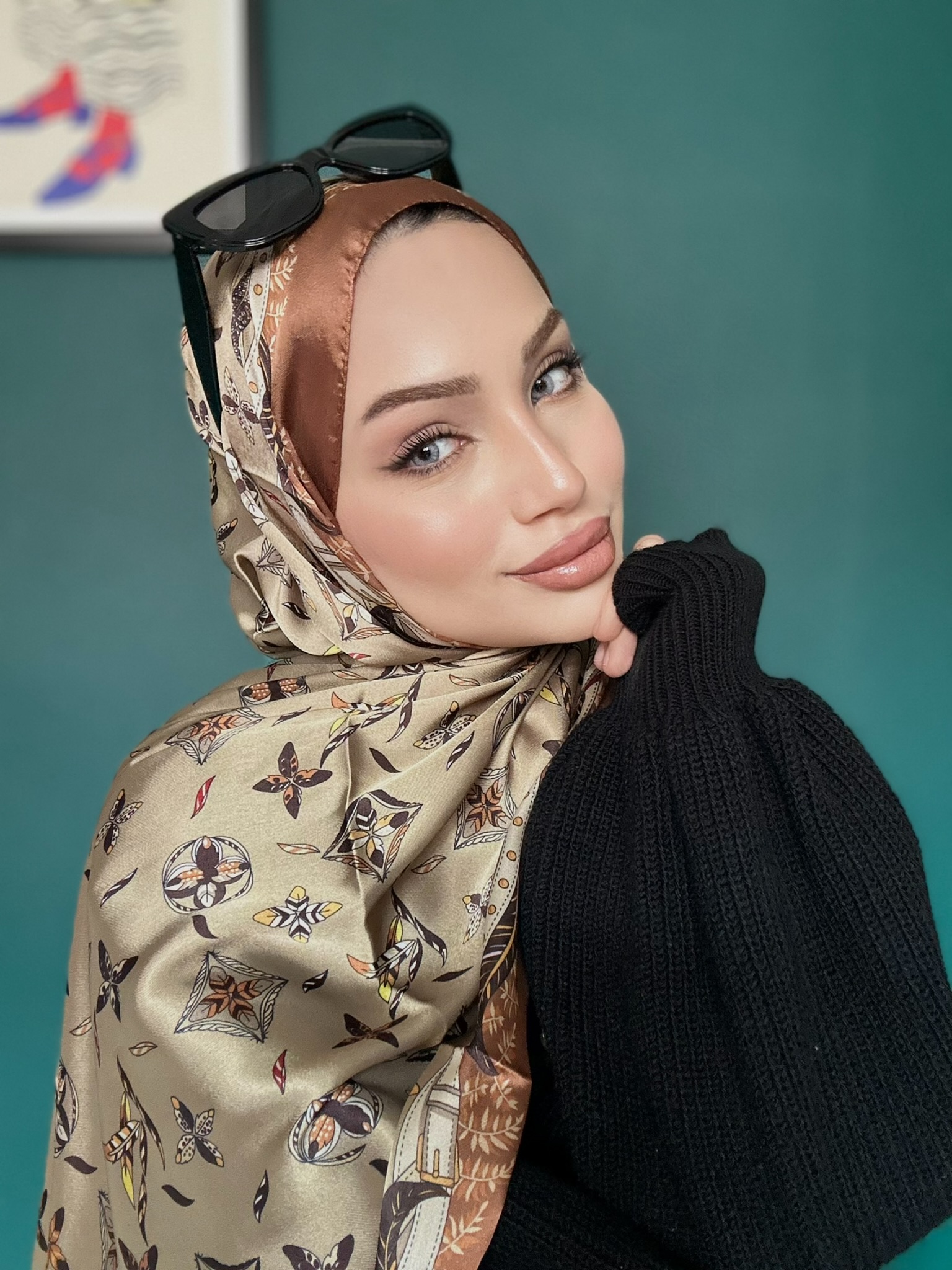 LV Desenli İthal Vual İpek- Çikolata