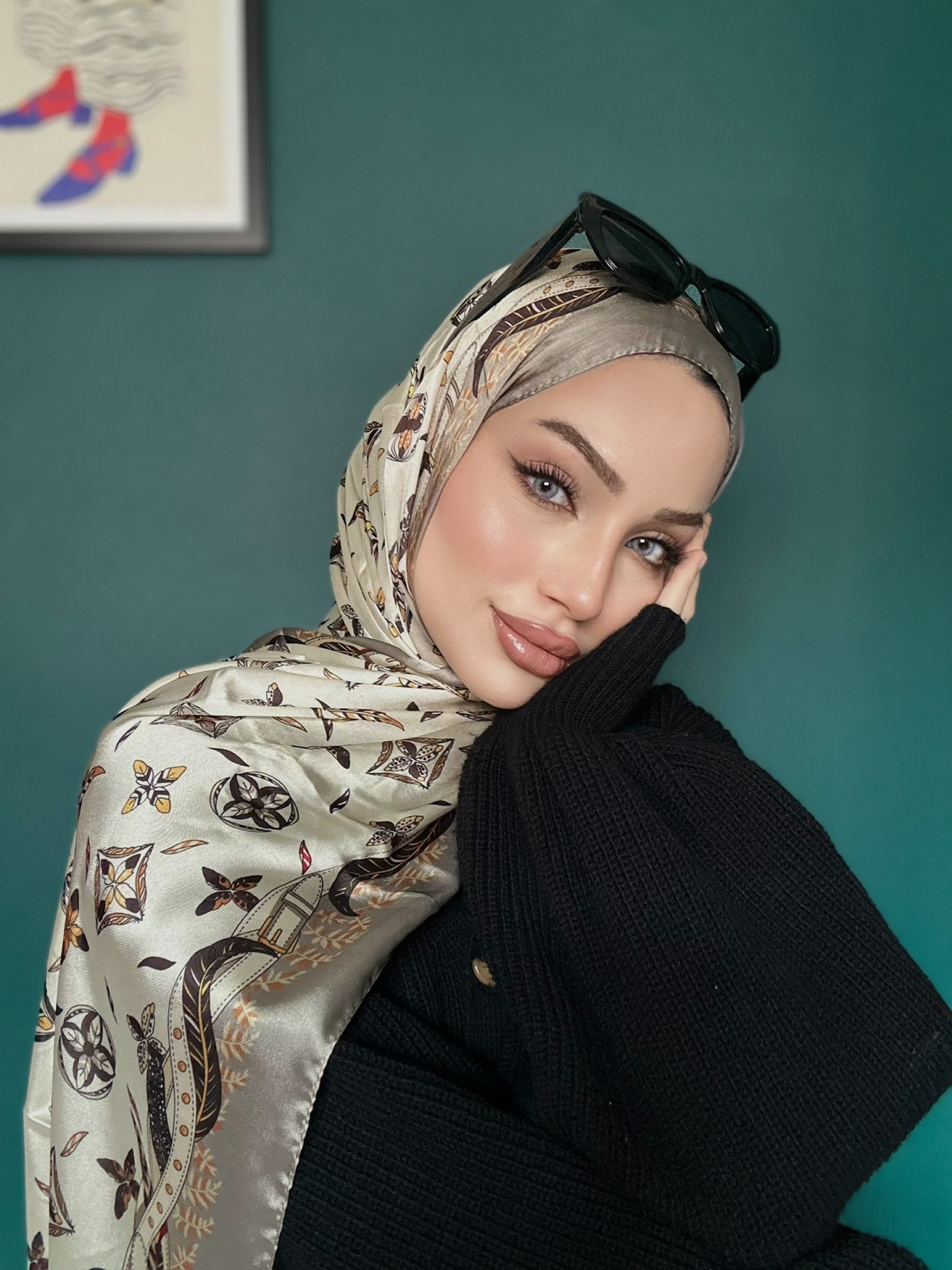 LV Desenli İthal Vual İpek- Vizon - Görsel 2