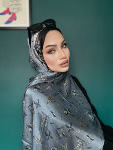 LV Desenli İthal Vual İpek-Füme