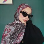 etnik hint deseni pamuk ipek şal -313131   açık kiremit