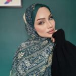 Etro Desen Pamuk İpek Şal 49733 - Petrol