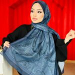 Etro Pamuk İpek Şal -987654 Füme  mavi