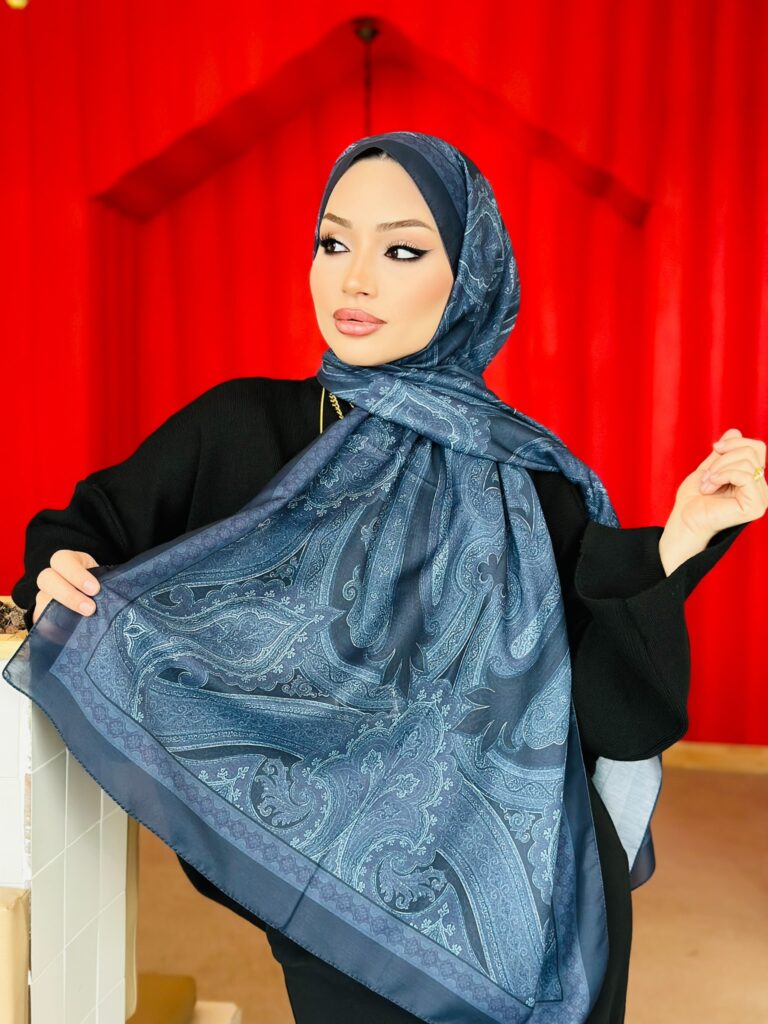 Etro Pamuk İpek Şal -987654 Füme mavi