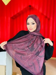 Etro Pamuk İpek Şal -987654 Açık Bordo - Görsel 3