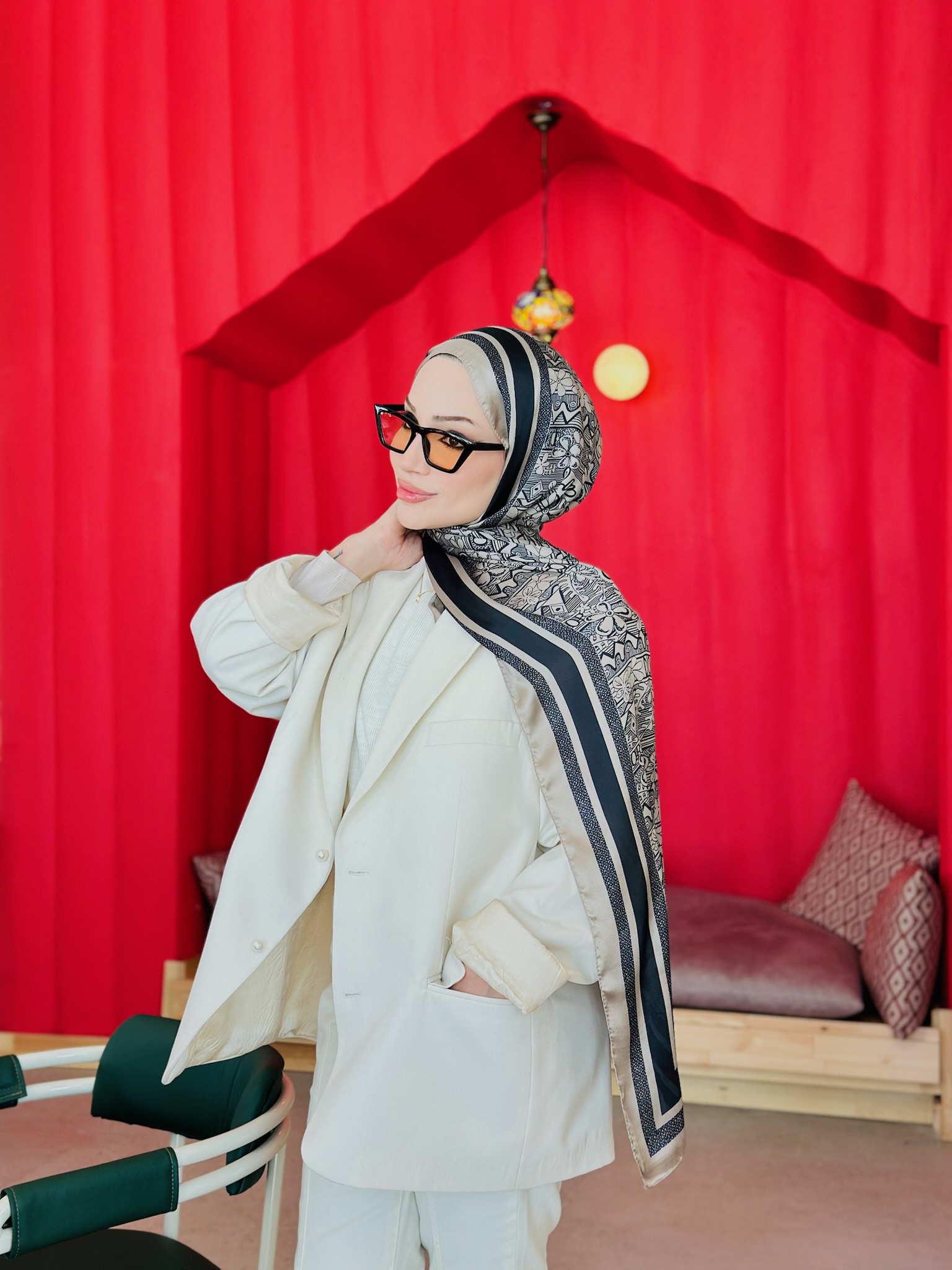 Dior Çift Taraflı İthal Vual İpel Şal 78632 - Vizon-Bej - Görsel 2