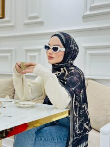 Lv Çift Taraflı İthal Vual İpel Şal 85631 - Siyah-Vizon