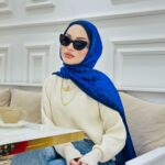 Chanel Çift Taraflı İthal Vual İpel Şal 85651 - Saks