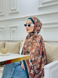 Lv Çift Taraflı İthal Vual İpel Şal 85631 - Kahve-Petrol