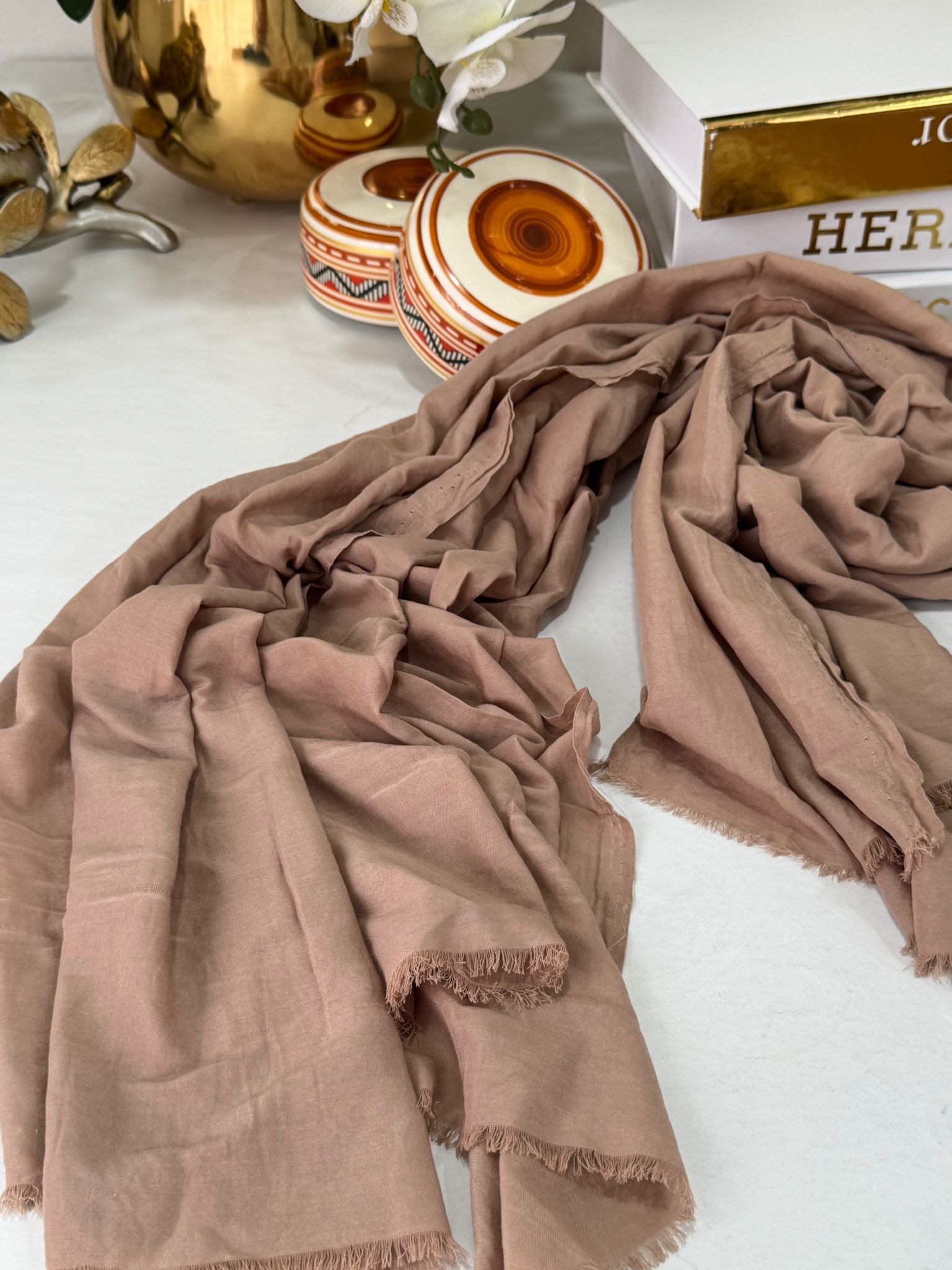 Rami Pamuk Şal  741074 -  Karamel - Görsel 2