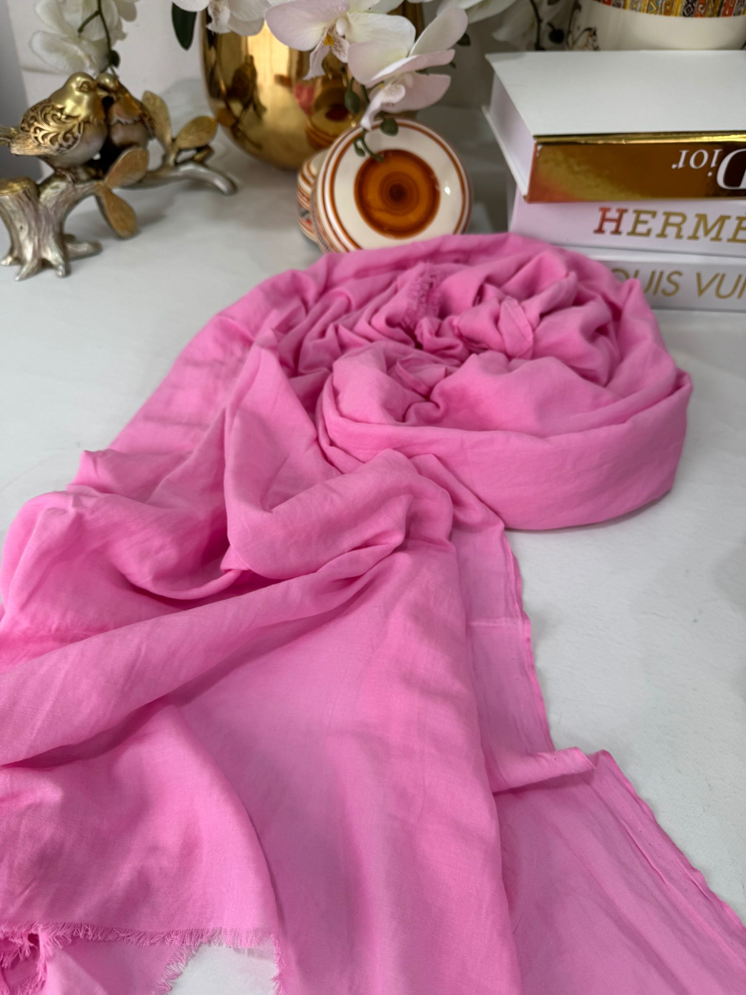 Rami Pamuk Şal  741074 -  Şeker pembesi - Görsel 2