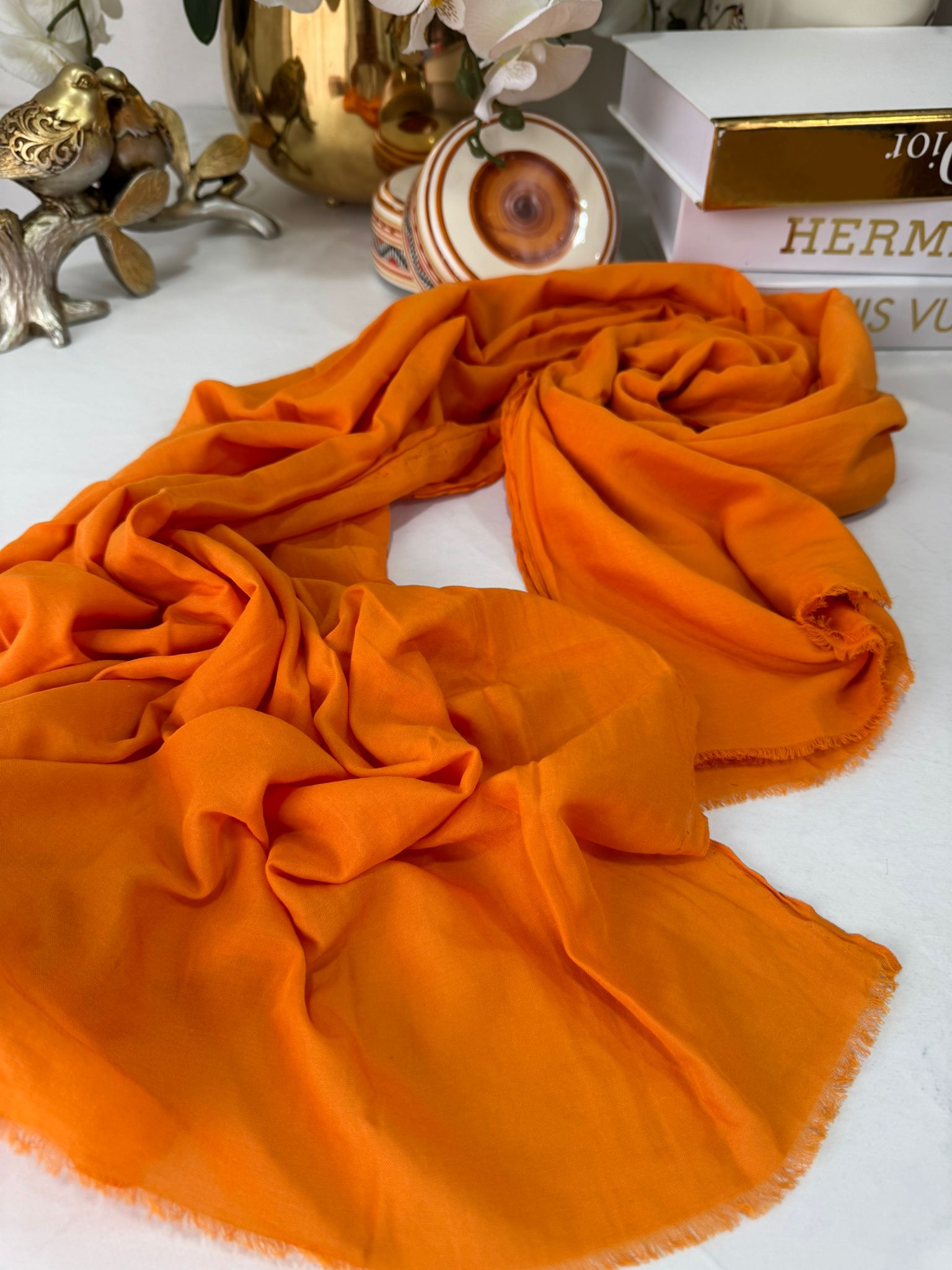 Rami Pamuk Şal  741074 - Portakal - Görsel 2