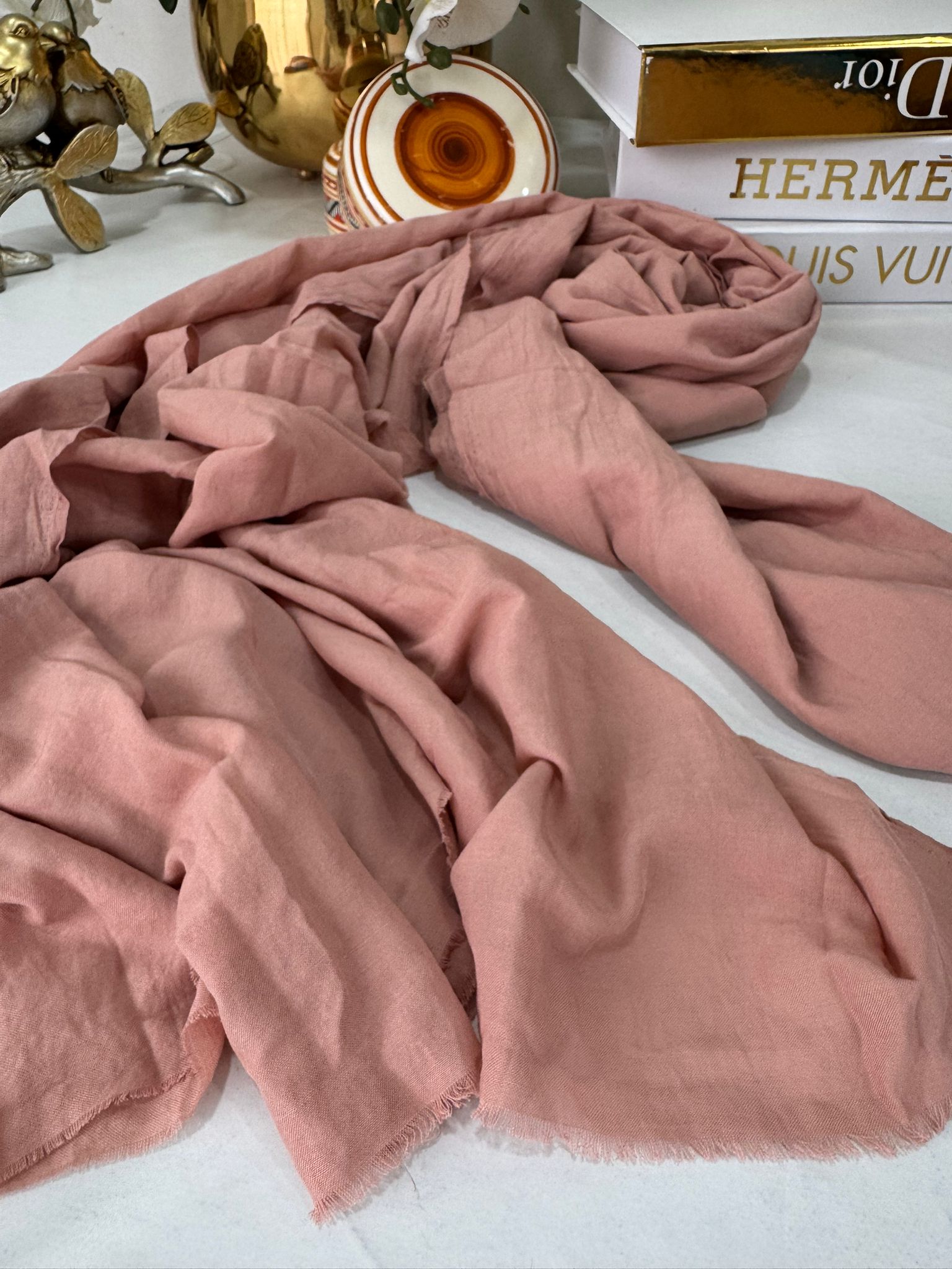 Rami Pamuk Şal  741074 -  Koyu Somon - Görsel 3