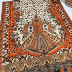 etnik hint deseni pamuk ipek şal -313131  turuncu/krem