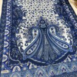 etnik hint deseni pamuk ipek şal -313131   lacivert/beyaz
