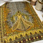 etnik hint deseni pamuk ipek şal -313131   sarı/gri