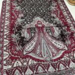 etnik hint deseni pamuk ipek şal -313131   vişne/koyu kahve